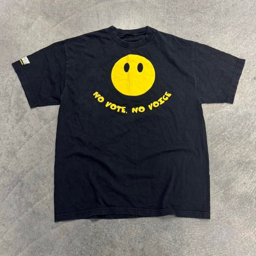 Vintage WWE Mankind T-Shirt Smiling Face Short Sleeve Black Graphic XL